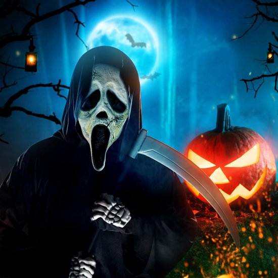 Ghostface masker, schreeuwmasker, schreeuwkostuum, Ghostface