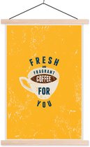 Porte-affiche avec affiche - Affiche scolaire - Café - Proverbes - Café frais et parfumé pour vous - Citations - 40x60 cm - lattes vierges