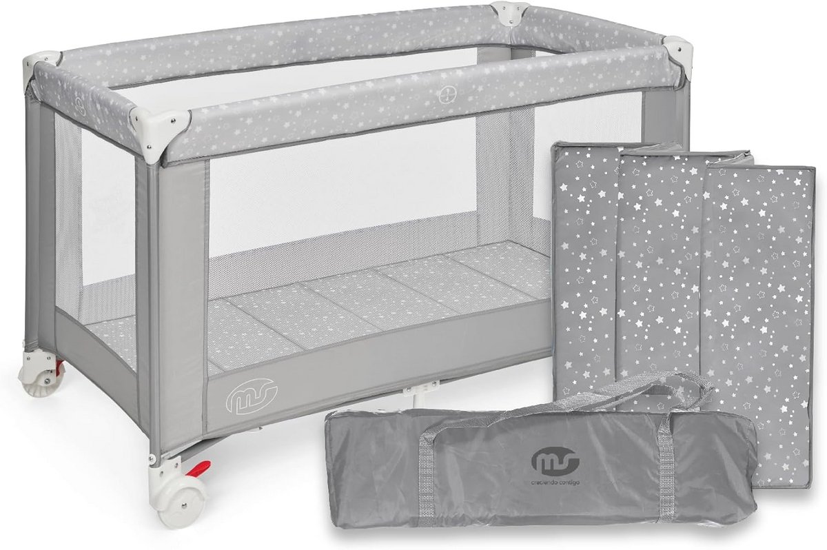 Opvouwbaar Reiswieg 120x60 cm - Inclusief Matras & Draagtas - Geschikt voor Baby's Vanaf 0+ Maanden
