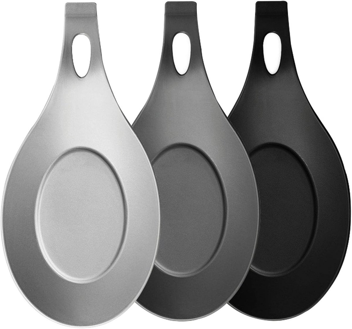 Set van 3 hittebestendige siliconen lepelsteunen voor keuken
