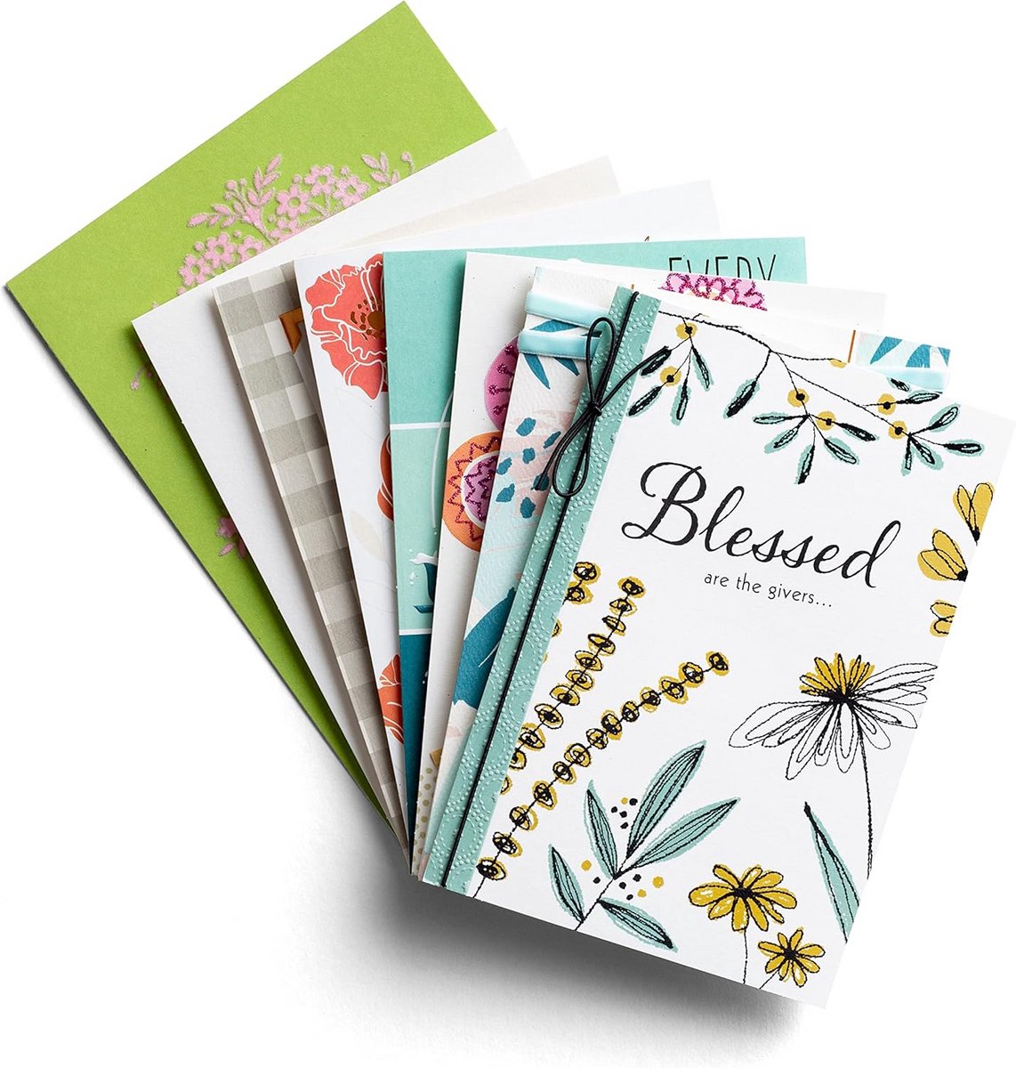 Bedankkaarten Assortiment - 8 Botanische Wenskaarten met Enveloppen