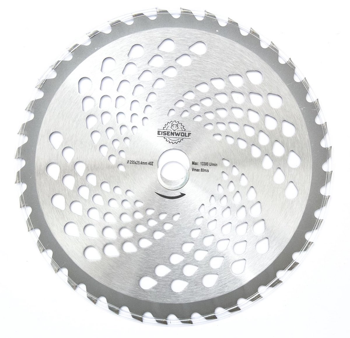 Snijblad 255 x 25,4 mm voor cirkelzagen en bosmaaiers met 40 scherpe TCT-tanden