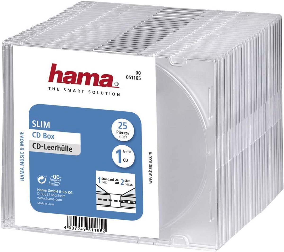 Transparante CD Slim Hoes voor 25 Stuks - Ruimtebesparend en Ideaal voor Opslag