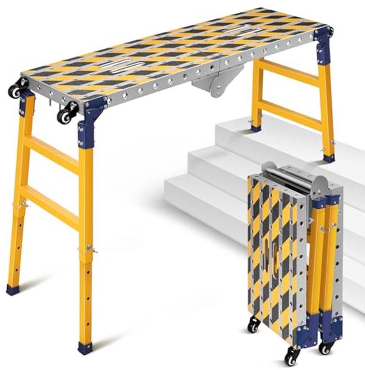 2-in-1 Werkplatform en Lastafel - In hoogte verstelbaar, Inklapbaar, Antislip