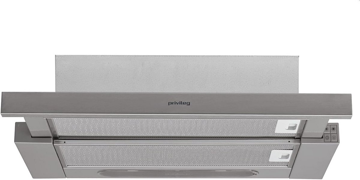 Platte Schermkap RVS 60 cm met LED Verlichting en Ventilatormotor