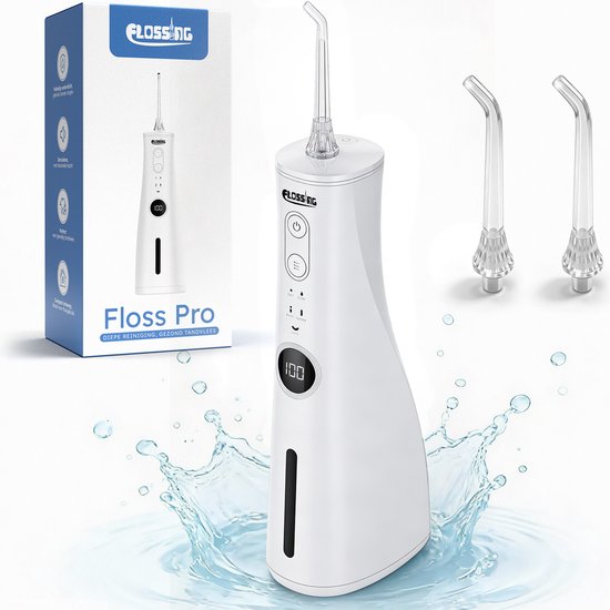Flossing Floss Pro - Waterflosser - 5 Standen - 300 ml - Stil & Compact - IPX7 Waterdicht - Voor Gezond Tandvlees & Frisse Mond