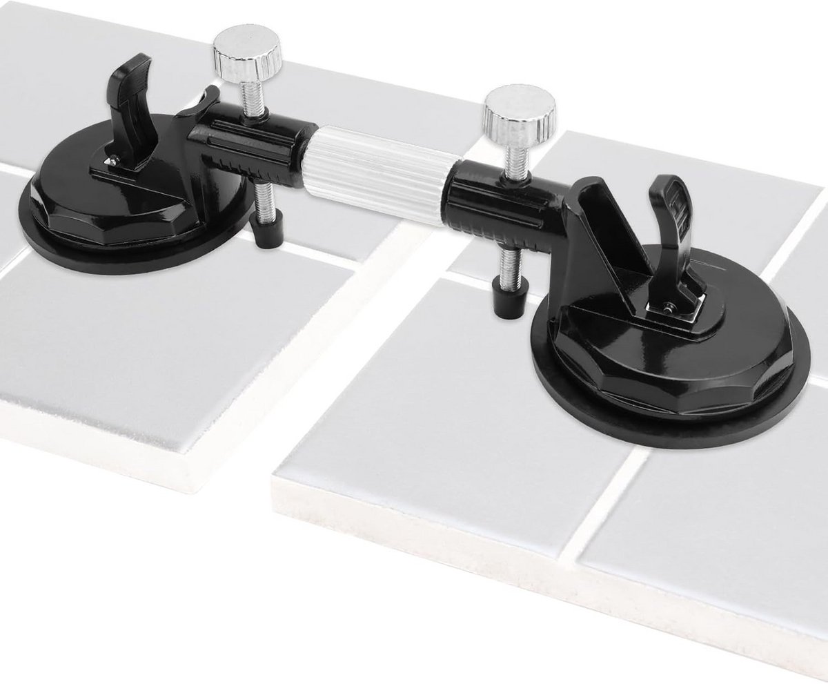 Vacuüm Zuignap Set met Nivelleerfunctie voor Tegels, Glas en Plaatmaterialen - 50kg Draagkracht