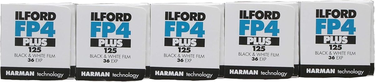 35mm zwart-wit film, 5 rollen, ISO 125/22, fotokwaliteit