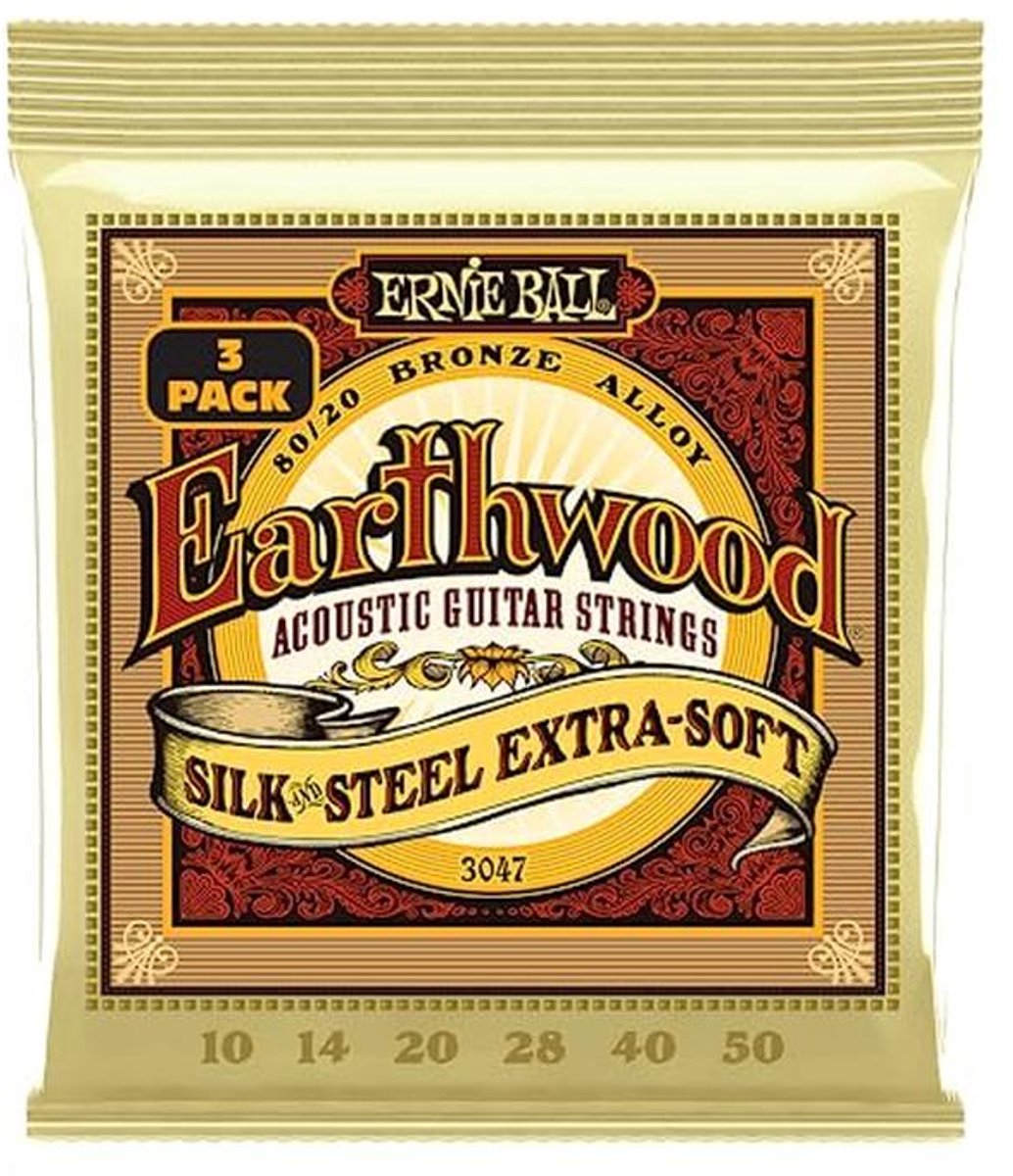 Zachte Acoustic Guitar Strings 10-50 Gauge - Silk and Steel 3 Pack