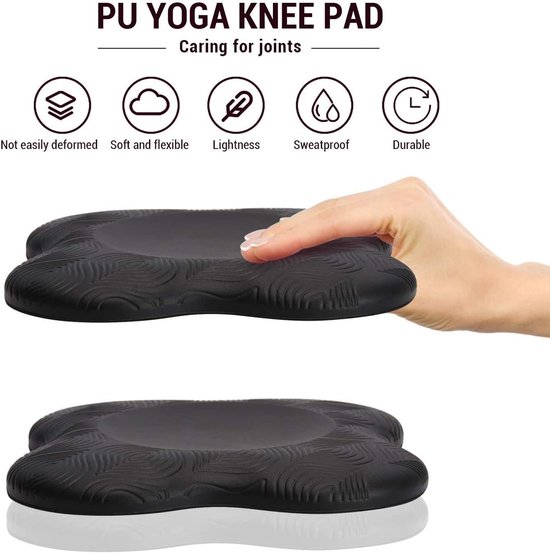 Verpakking van 2 stuks - Yoga - yoga knie kussen - Yoga kniebeschermers - Kniesteunen - Elleboogsteunen - TPE-schuimmateriaal - Pilates knielmat - Zwart van Merkloos — afbeelding 4