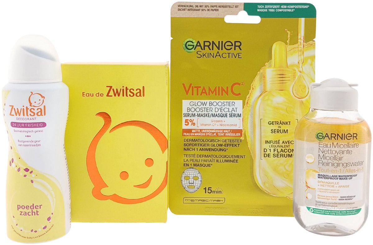 Zwitsal Eau de Zwitsal Cadeauset – 4-delig – Eau de Toilette + Deo + Garnier Masker + Micellair Water – Cadeau voor haar