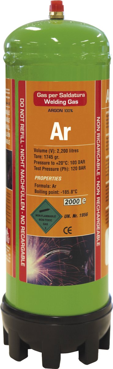 GYS Wegwerp Gasfles 100% Argon 2,2 L