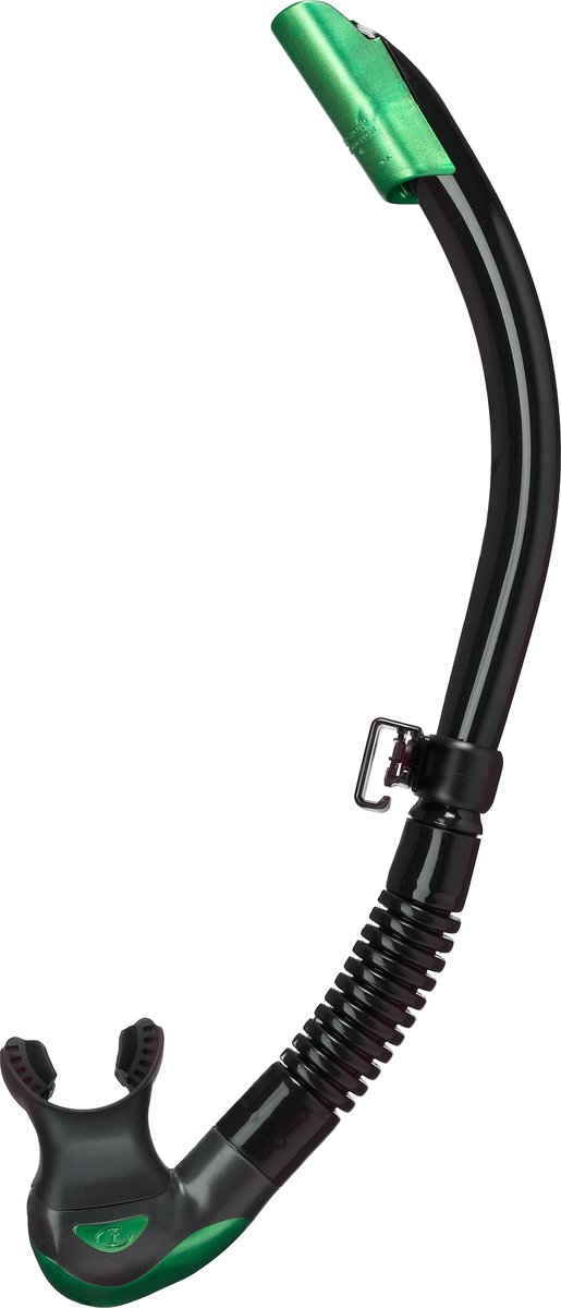 TUSA Platina II Hyperdry – Premium snorkel met Hyperdry-systeem en hypoallergene siliconen mondstuk – Groen/Zwart – SP-170QB EG