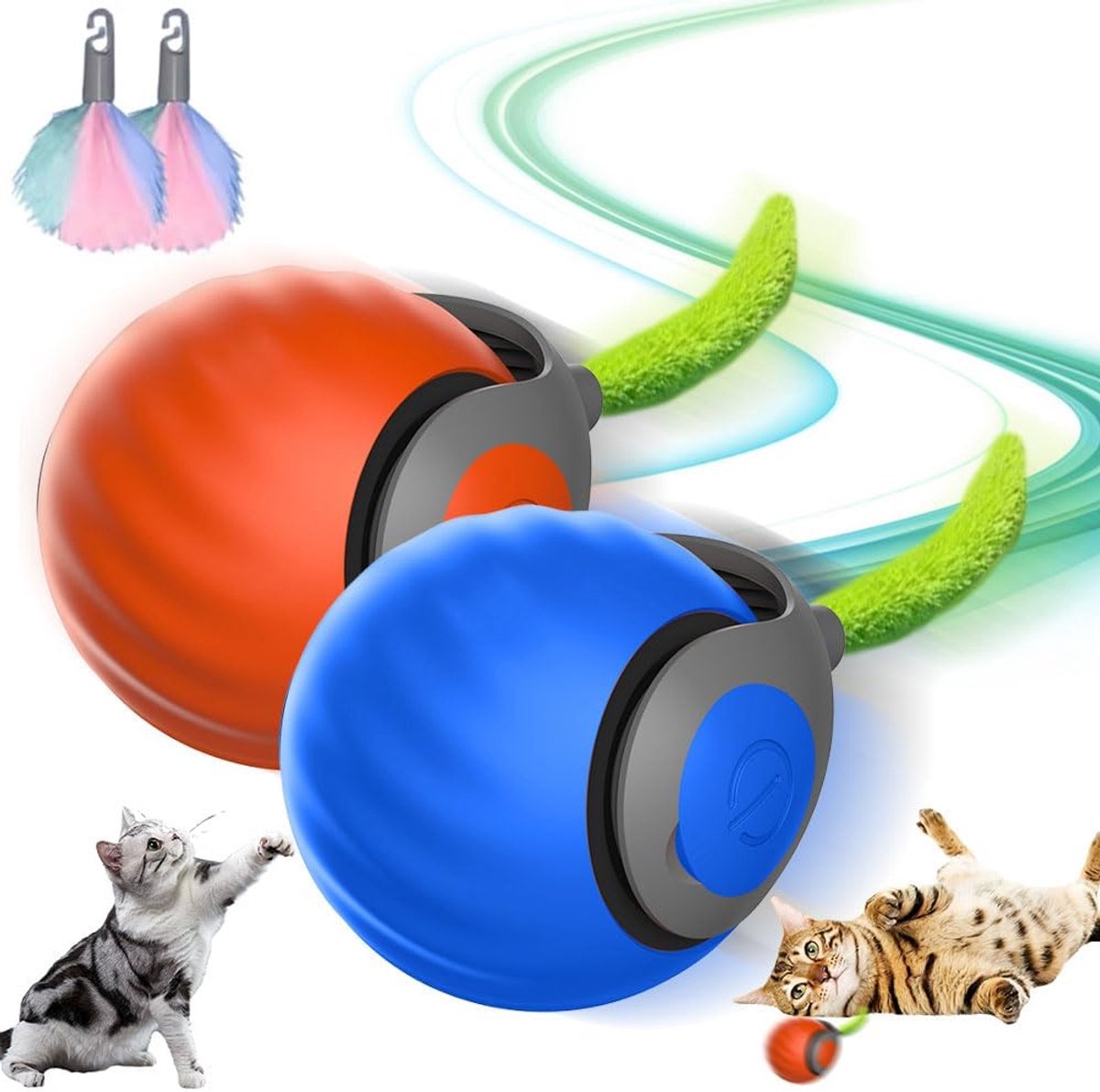 2 stuks Interactieve katten speel goedbal