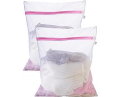 Wasnet voor Wasmachine - Set van 2 Waszakken Groot 50 x 60cm - Duurzame Waszak met Rits - Waszak voor Reizen, waszak, wasnetten, waszak