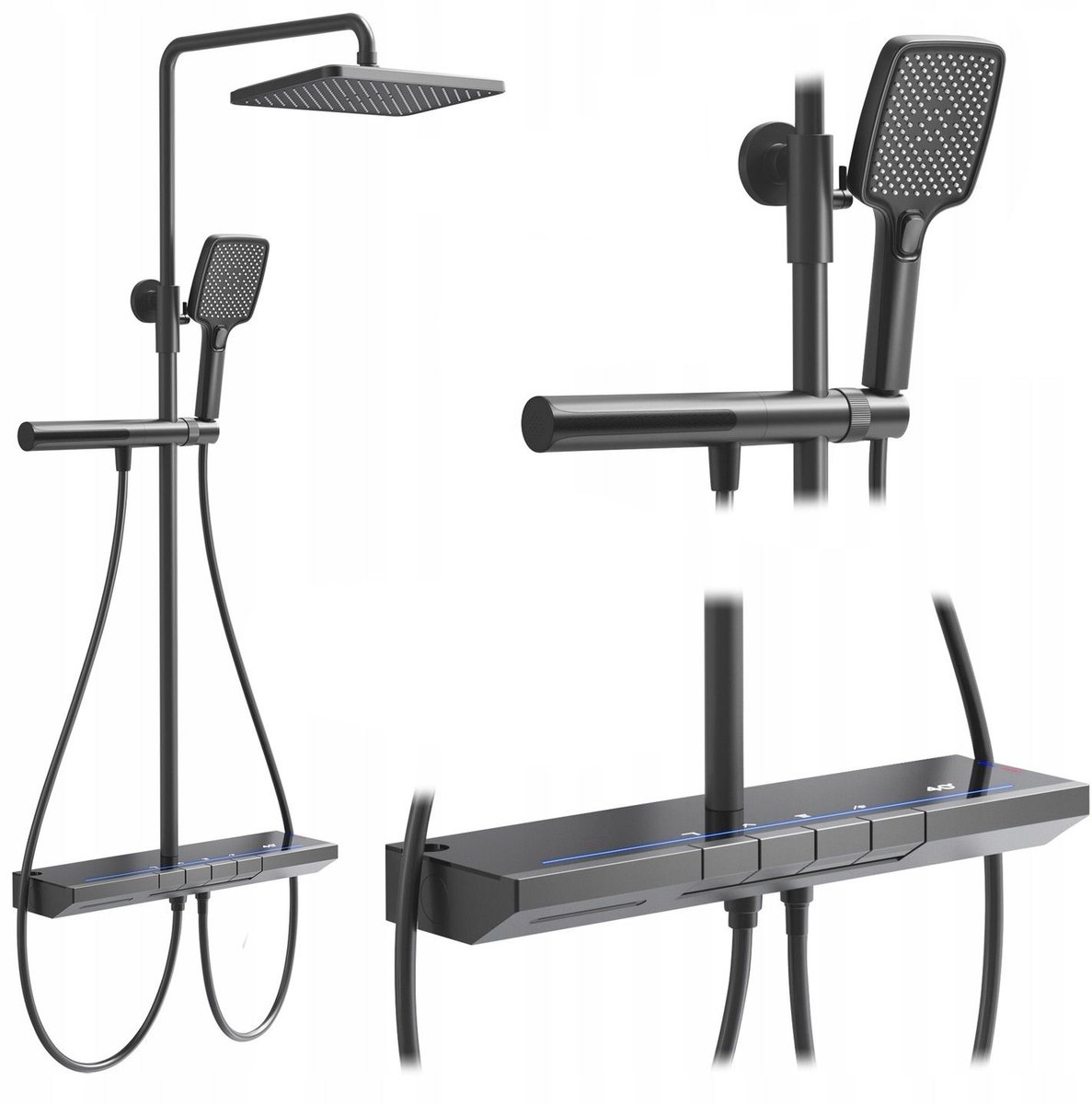 Rea Pedro - Doucheset - Titanium - Thermostat - 50X48,5X102Cm