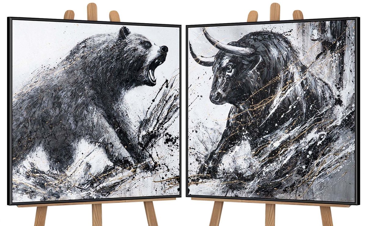 YS Canvas schilderij handgeschilderd wild impulse abstract – YS-Art Gallery – Luxe wanddecoratie voor woonkamer – Modern schilderij voor slaapkamer en hal Black