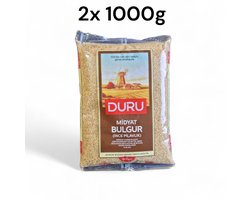 Duru Middelgrof Midyat Fijne Pilavlik Bulgur – 2 x 1000 g | Volkoren Tarwebulgur | Gezond, Vezelrijk & Authentiek - Midyat İnce Pilavlık Bulgur - Medium-Coarse Midyat Fine | Whole Wheat Bulgur | Healthy, High-Fiber & Authentic