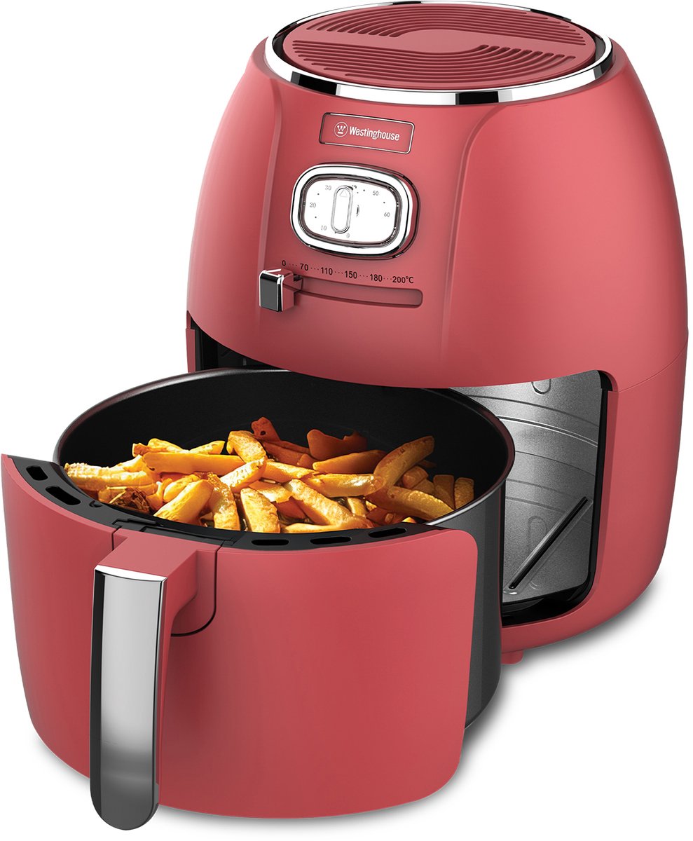 Megaprojects Retro Airfryer met Dubbele Lade 1500W 4L Rood - Megaprojects - €68,95