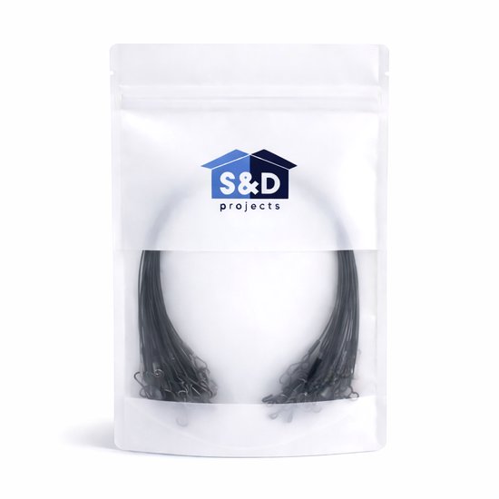 S&D - Stalen onderlijn vissen - 50 stuks - Zwart - 14kg 25cm - Hengelsport - Voor roofvissen met kunstaas van S&D — afbeelding 5
