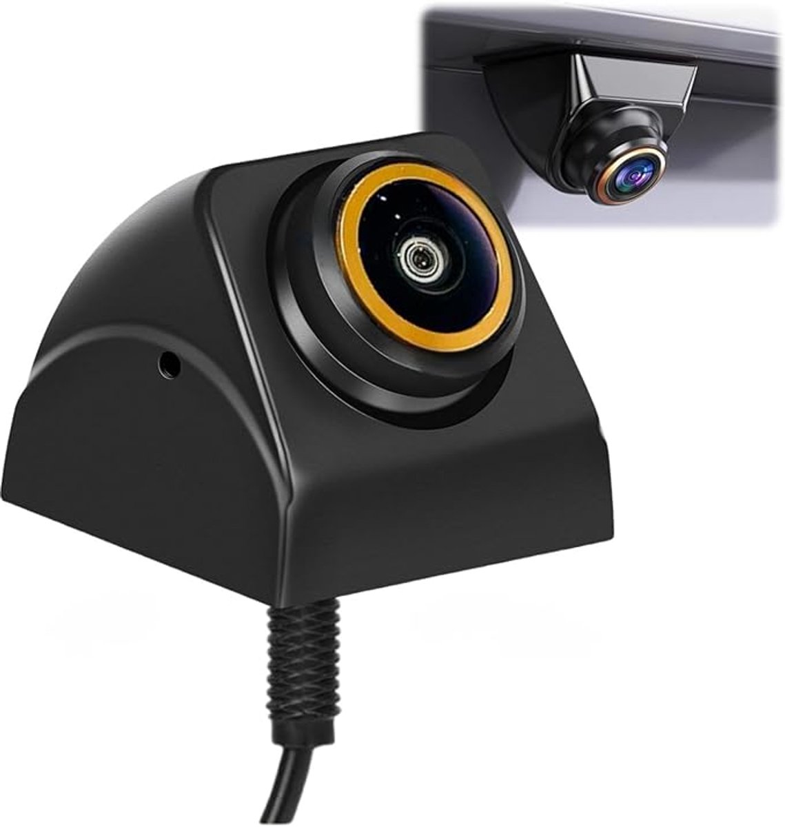 720P achteruitrijcamera voor voertuigen, dubbele camera's voor en achter, 360 graden draaibaar, groothoeklens, IP68K waterdicht, universeel ontwerp, nachtzichtfunctie, geschikt voor vrachtwagens, personenauto's, pick-ups en SUV's.