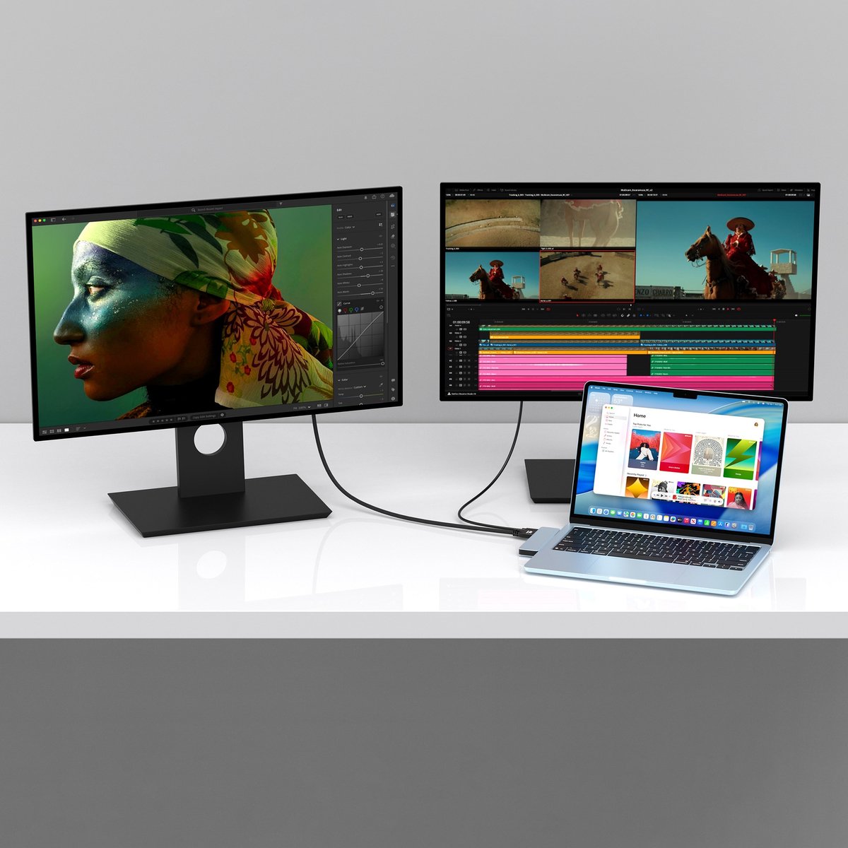 MacBook USB-C Hub Docking Station Thunderbolt 3/4/5, HDMI 4K60Hz, USB 3.0, SD/MicroSD lezer - Sky Blue - Afbeelding 5