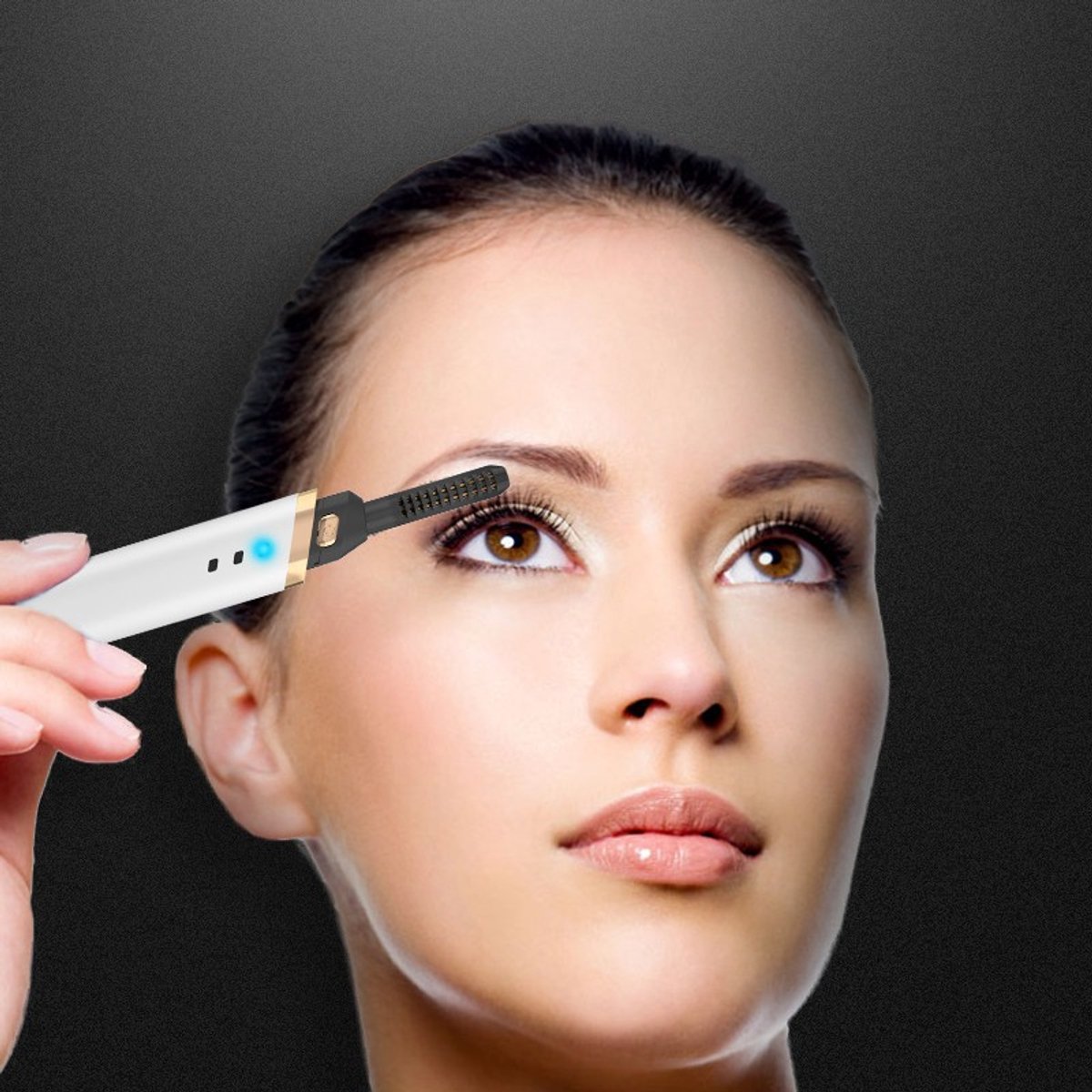 Elektrische wimperkruller, oplaadbaar via USB, automatische verwarming, langdurige krul (wit)