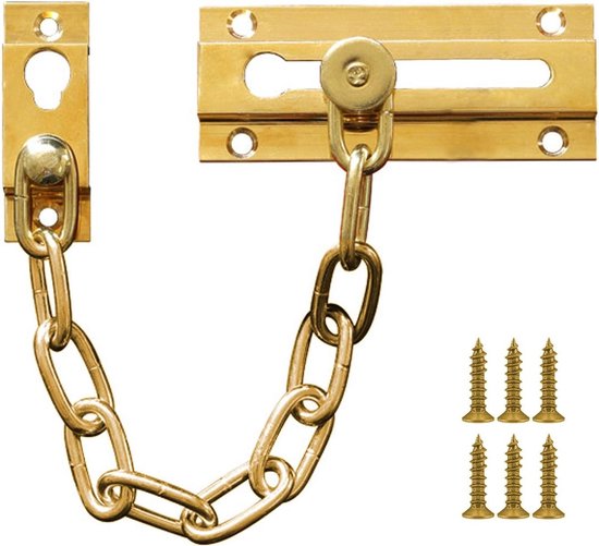 Messing deurketting - anti-diefstal beveiliging - geschikt voor elke deur