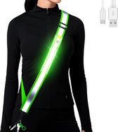 Hardloop verlichting - LED reflecterende schouderbanden - Borstlamp - Borstlamp hardlopen - Reflecterende Loperriem voor Nachtwandelen - Borstloop wandelaar- Veilig Hardlopen Band - USB oplaadbaar - Hardloopvest - voor hardlopers, Walkers