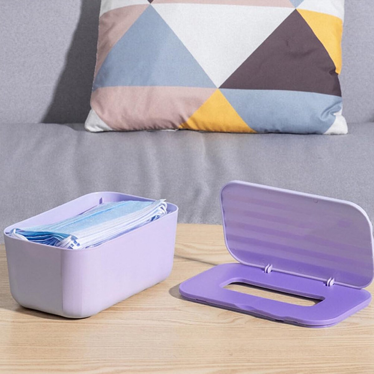 Multifunctionele tissueboxhoes - Stijlvolle tissue-organizer - Bureau tissuebox - Tissuebox - Tissuehouder - Tissuebox voor de badkamer - Tissue Box Holder - Paars - Geschikt voor gezichtstissues, keukenpapier en servetten — cadeau in Cadeau-ideeën - foto 2