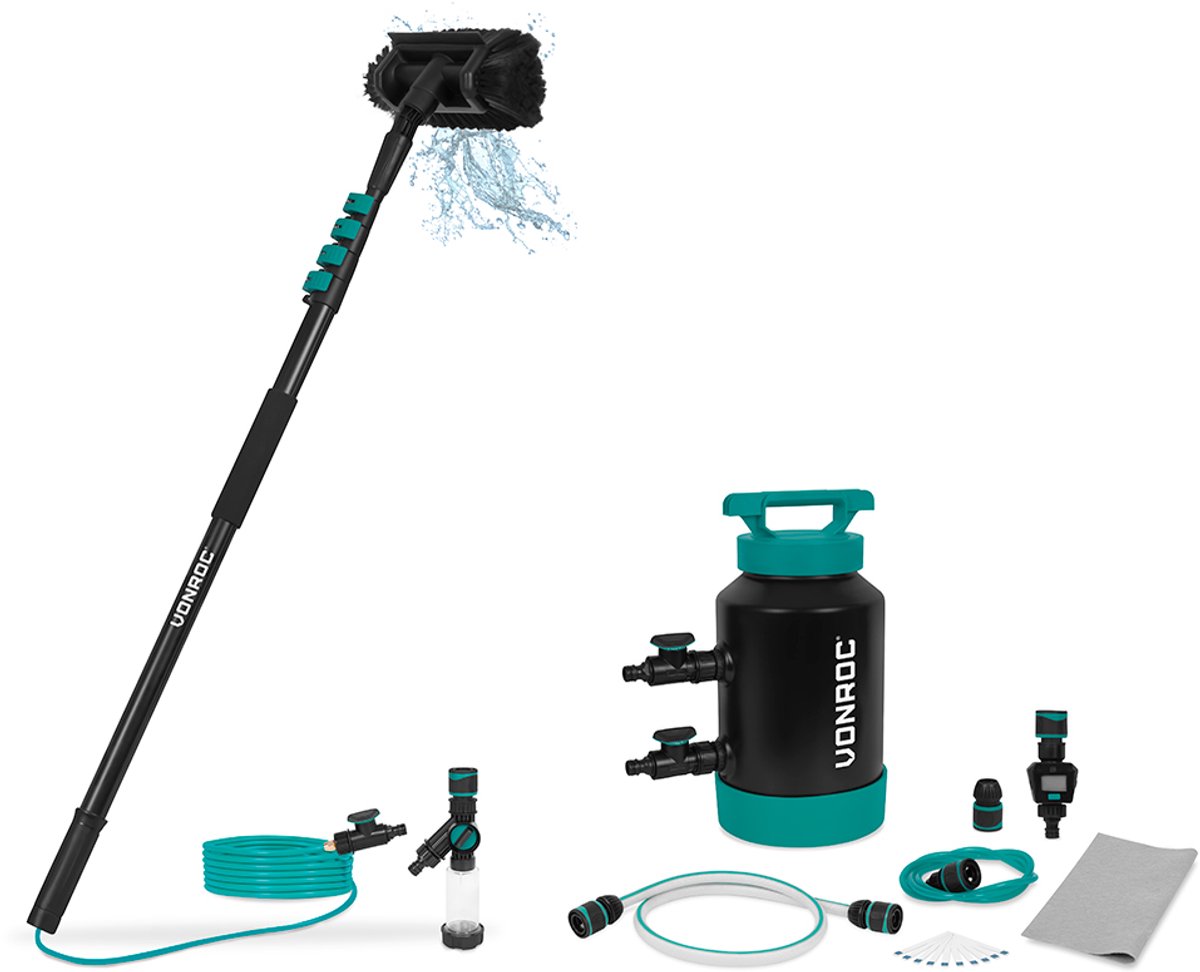 VONROC Telescopische Wasborstel - 4,60m en Waterontharder - Complete Set