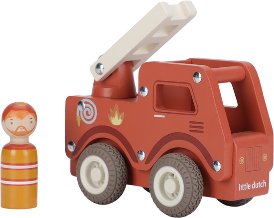 Little Dutch houten brandweerwagen – inclusief pegdoll