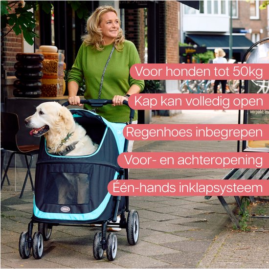 Poussette pour chiens MAMUT Innopet pour grandes races de chiens jusqu'à 50 kg - housse de pluie incluse