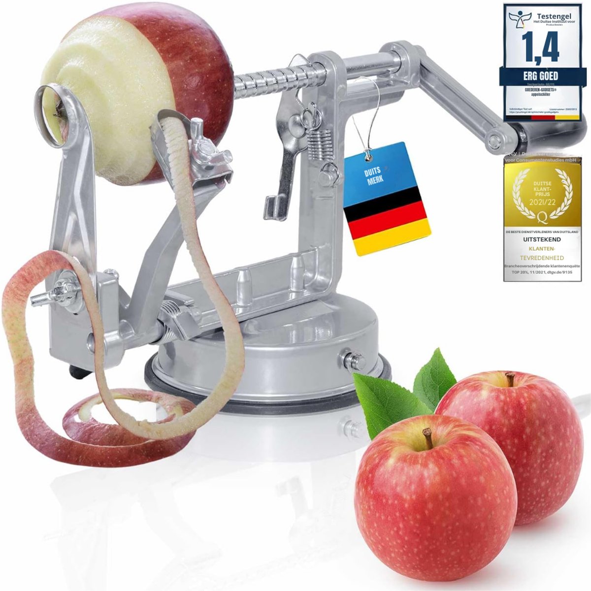 Quvo® Appelsnijder - Appel Snijder -Zilver - 30 cm x 10 cm x 1 cm