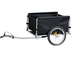 Dunlop Fietskar - Fiets Aanhanger - Fietsaanhanger voor Spullen - Fietskar bagage Opvouwbaar - Fietskar met Reflectoren en Verstelbare Regenhoes - Geel