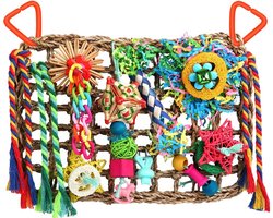 Somstyle Vogelspeelgoed Set - Vogelkooi Speelgoed Parkiet & Papegaai - Zeegras Muur - Multicolor