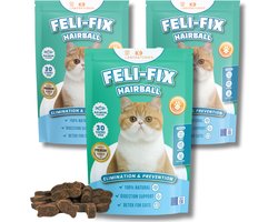 Felifix Anti-haarbal supplement voor katten - Kattensnoepjes tegen haarballen bij katten - Bij kokhalzen or braken, verminderde eetlust, lethargie of obstipatie bij katten - 90 stuks