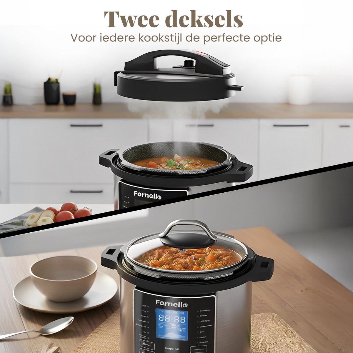Fornello Multicooker 6L - Pan PFAS vrij - Rijstkoker met stomer - Slowcooker met timer - Rice Cooker – foto 7