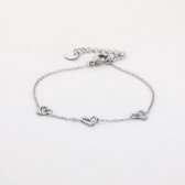 Bracelet trois cœurs argent