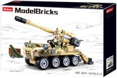 Sluban Model Bricks 8x8 Mobiel Kanon bouwspeelgoed kinderen vanaf 6 jaar - Constructiespeelgoed modelbouw - bouwdoos met 161 bouwstenen - M38-B0751