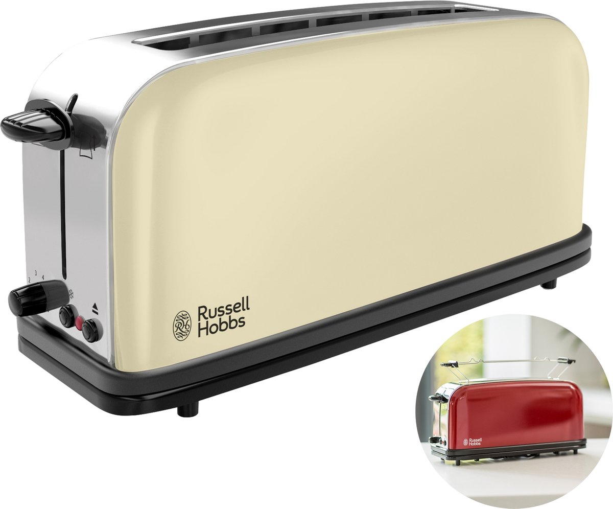 Russell Hobbs Colours Plus+ Classic Cream Long Slot Broodrooster