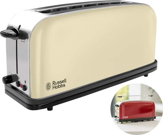 Russell Hobbs Colours Plus+ 21395-56 - Extra lange Broodrooster - Creme