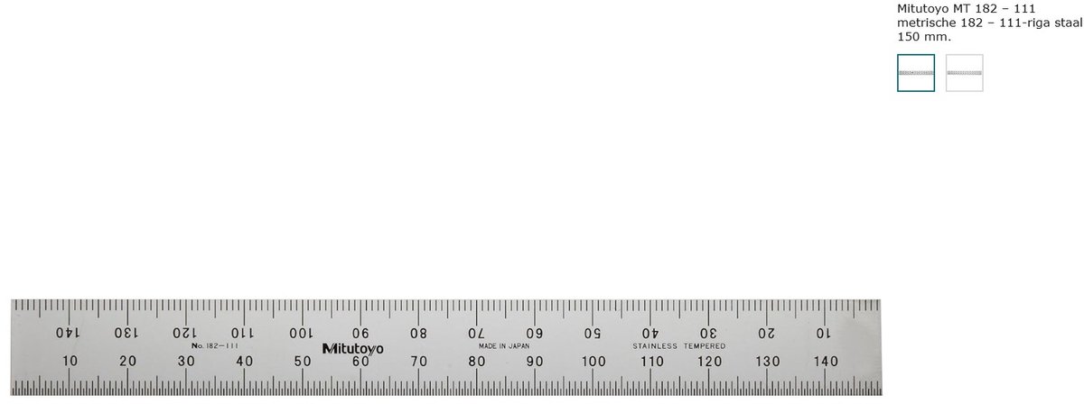 Mitutoyo 182-111 Liniaal 150mm Metrisch