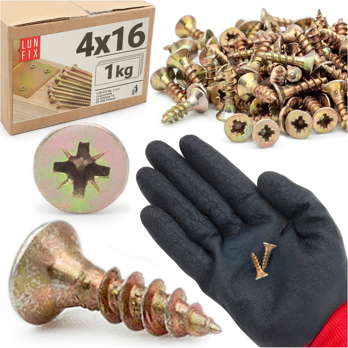 Universele Geharde Verzinkte Houtschroeven 4x16mm - 1kg
