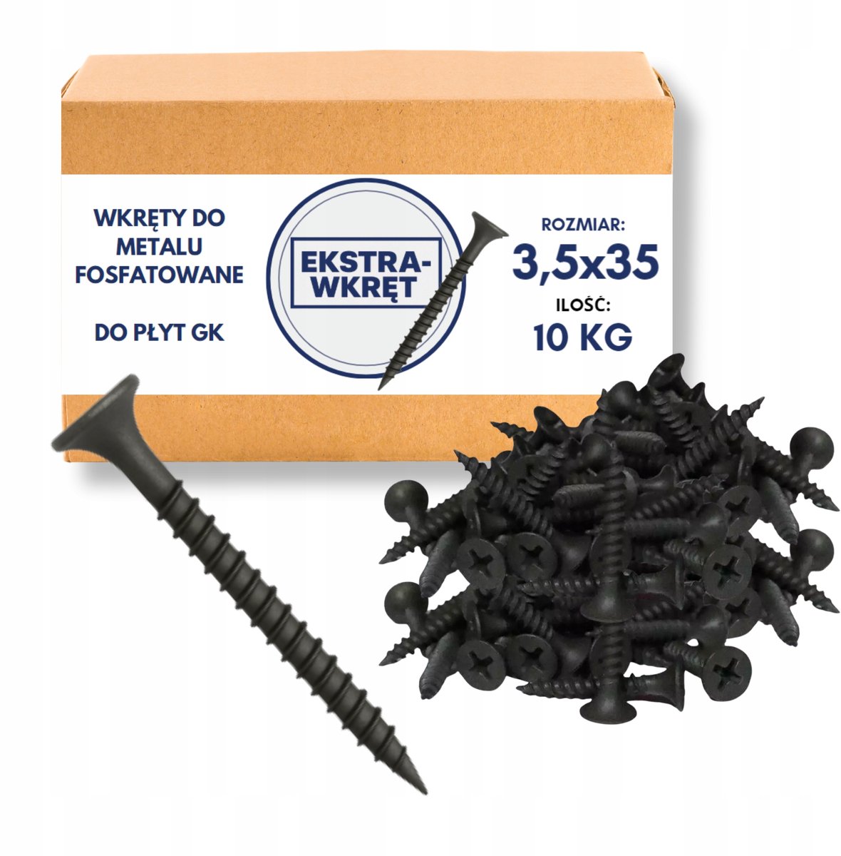 Zwarte Fosfaat Metaalschroeven 3,5x35mm voor Gipsplaten - 10kg
