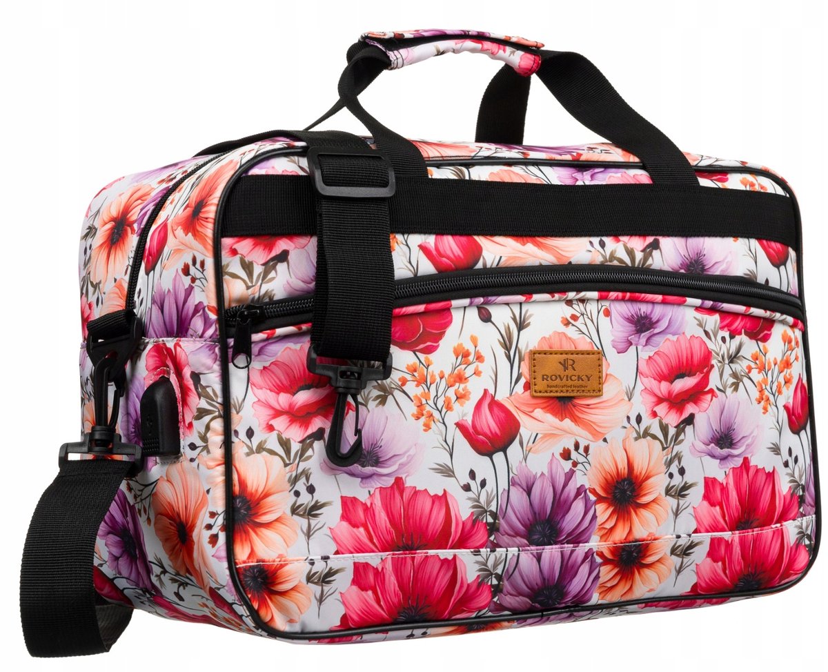 Rovicky R-TL15608 - Dames Reistas - Polyester - Bloemenmotief - USB Poort
