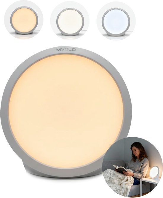 Mvolo® Lucent Rise - Daglichtlamp - 10000 Lux - Lichttherapielamp - Volledig Spectrum - Sunsetlamp - UV-vrij - Instelbare Helderheid - Zonlicht lamp