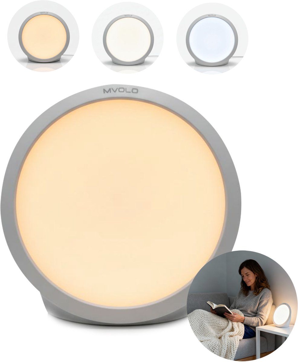 Mvolo® Lucent Rise - Daglichtlamp - 10000 Lux - Lichttherapielamp - Volledig Spectrum - Sunsetlamp - UV-vrij - Instelbare Helderheid - Zonlicht lamp