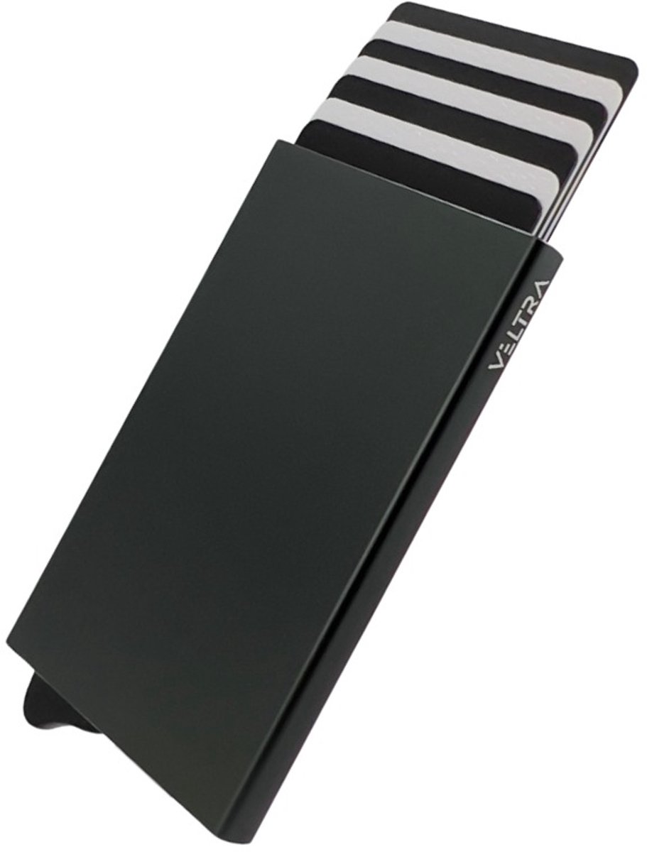 Veltra Wallet - Pasjeshouder - Kaarthouder - Uitschuifbaar - Groen - Mannen & Vrouwen - RFID bescherming - Aluminium - 1 tot 7 pasjes - Minimalistisch