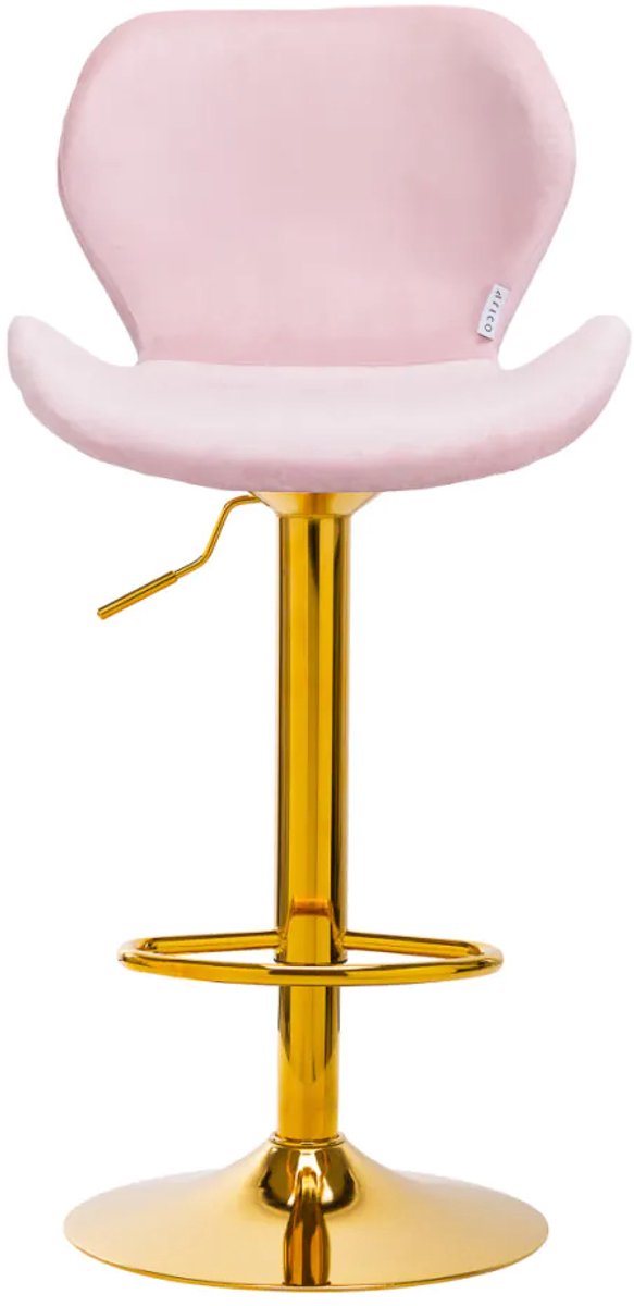Barkruk LUX Roze fluweel - Bar Kruk - Fluwelen Stof